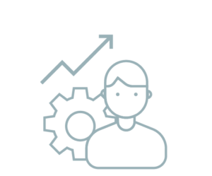 icon with wrench,upward arrow and person